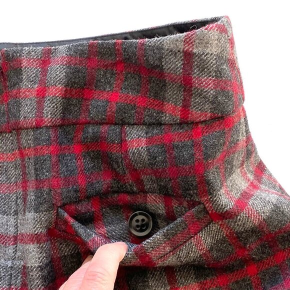 GAP Womens Plaid Wool Blend Mini Skirt Size 0 Lined Red Gray Y2K - Picture 6 of 11